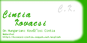 cintia kovacsi business card